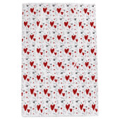 Sac Cadeau Moyen Red and Black Hand Drawn Doodle Hearts (Devant)