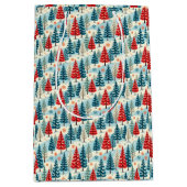 Sac Cadeau Moyen Red and Green Christmas Trees (Devant)