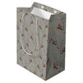 Sac Cadeau Moyen Red Cardinal Perched on a Tree Branch Gift Bag (Dos Angle)