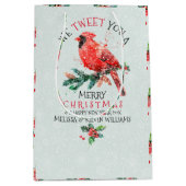 Sac Cadeau Moyen Red Christmas Bird-Nous Tweetons Un Joyeux Noël (Devant)