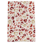 Sac Cadeau Moyen Red Cream Leopard Animal Print Birthday (Dos)