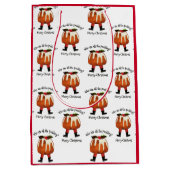 Sac Cadeau Moyen Red Custom Fun Pudding Joyeux Noël (Devant)