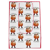 Sac Cadeau Moyen Red Custom Fun Pudding Joyeux Noël (Dos)