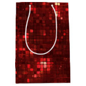 Sac Cadeau Moyen Red Disco Style Squares Valentine Pattern (Devant)
