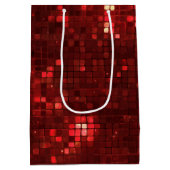 Sac Cadeau Moyen Red Disco Style Squares Valentine Pattern (Dos)