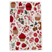 Sac Cadeau Moyen Red Festive Christmas Pattern | Gift Bag (Devant)