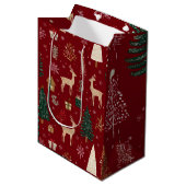 Sac Cadeau Moyen Red Festive Christmas Whimsical Pattern Gift Bag  (Devant Angle)