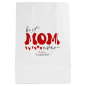 Sac Cadeau Moyen Red Grey mignonne meilleure maman jamais (Dos)