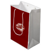 Sac Cadeau Moyen Red Lips Flirty Romantic Valentine's Day Love (Devant Angle)
