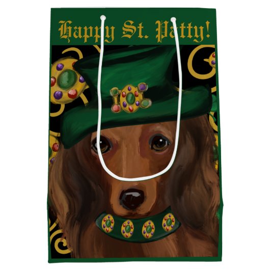 Sac Cadeau Moyen Red Long Haired Dachshund (Dos)