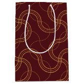 Sac Cadeau Moyen Red Luxurious Wavy Stripes Pattern (Devant)