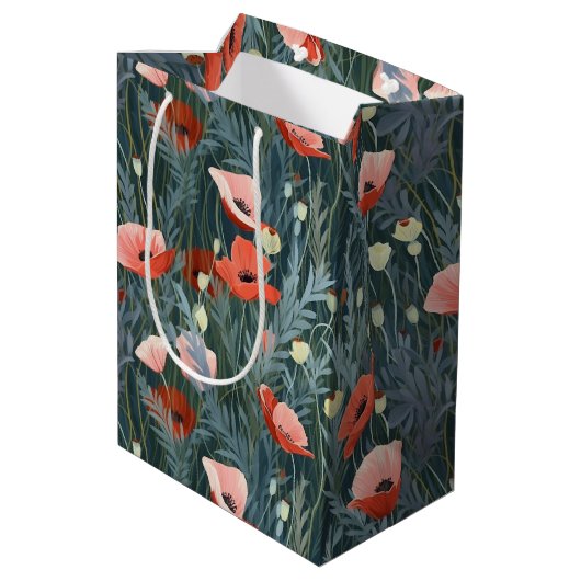 Sac Cadeau Moyen Red Poppy Meadow (Dos Angle)