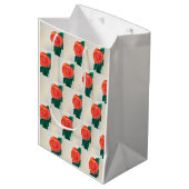 Sac Cadeau Moyen Red Rose with Green Leaves (Devant Angle)