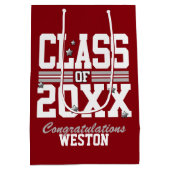 Sac Cadeau Moyen Red|Silver Graduation Class Year (Dos)