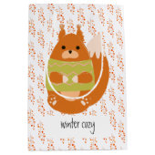 Sac Cadeau Moyen Reddish Brown Squirrel In a Green Sweater (Devant)