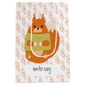 Sac Cadeau Moyen Reddish Brown Squirrel In a Green Sweater (Dos)