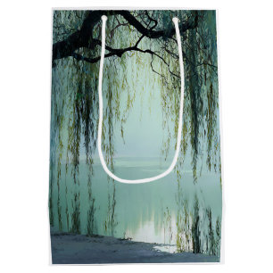 Sac Cadeau Moyen Reflet d'arbre de saule serein Art de la nature (4