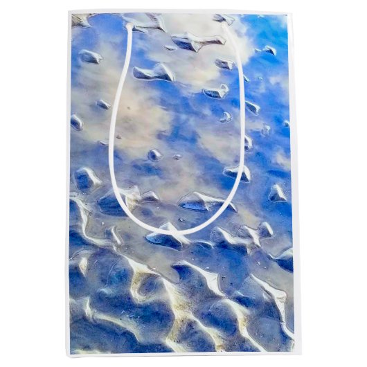 Sac Cadeau Moyen Réflexions bleu ciel et océan (Devant)