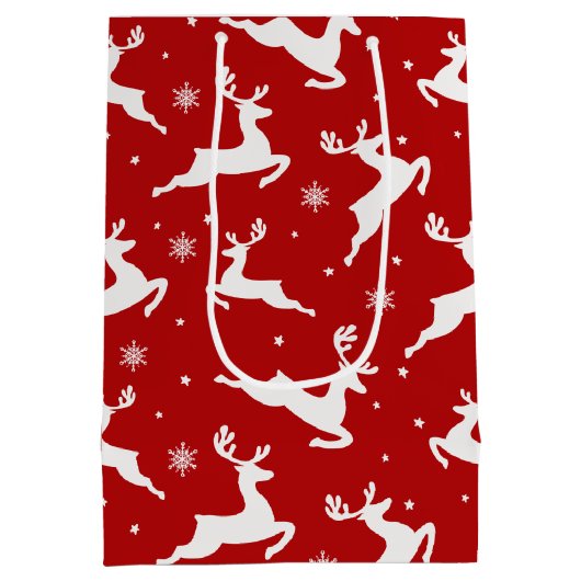 Sac Cadeau Moyen Reindees motif arrière - plan sans faille (Dos)