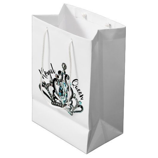 Sac Cadeau Moyen "Reine royale" (Devant Angle)