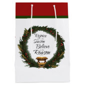 Sac Cadeau Moyen Réjouissez-vous et croyez la nativité (Dos)