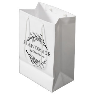 Sac Cadeau Moyen Remerciement fait main botanique Entreprise person