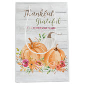 Sac Cadeau Moyen Remerciements | Aquarelle Citrouille automne autom (Devant)