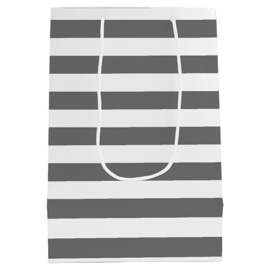Sac Cadeau Moyen Remerciements de mariage avec motif rayé moderne (Dos)