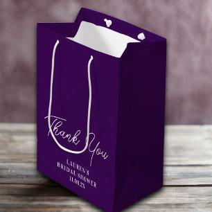 Sac Cadeau Moyen Remerciements de Mariage Minimaliste Violet