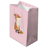 Sac Cadeau Moyen renard des bois, renard mignon, (Dos Angle)