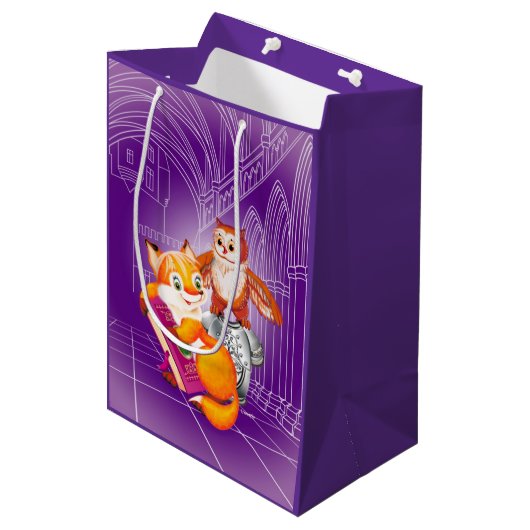 Sac Cadeau Moyen renard et hibou (Devant Angle)