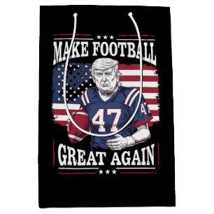 Sac Cadeau Moyen Rendre le football génial à nouveau drapeau vintag