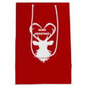 Sac Cadeau Moyen Rennes de Noël en rouge (Dos)