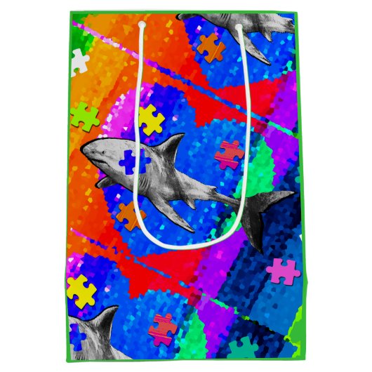 Sac Cadeau Moyen Requin autiste (Dos)