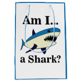 Sac Cadeau Moyen Requin Bleu Drôle (Devant)