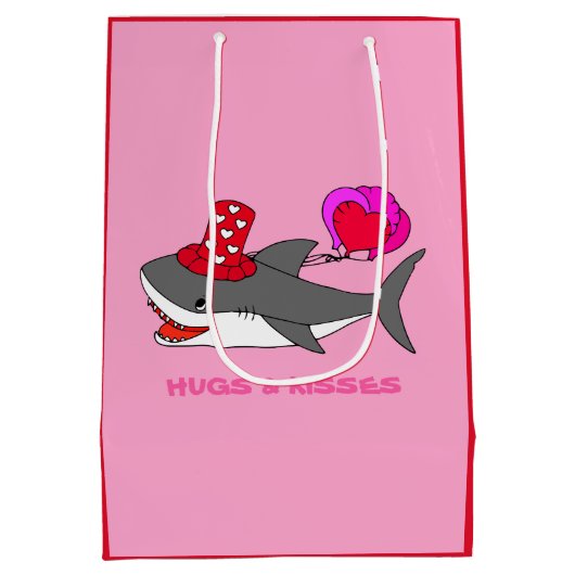 Sac Cadeau Moyen Requin de la Saint Valentin (Dos)