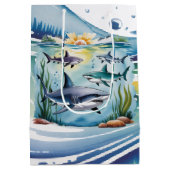Sac Cadeau Moyen Requin sous la mer Garçon Anniversaire (Dos)
