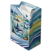Sac Cadeau Moyen Requin sous la mer Garçon Anniversaire (Dos Angle)