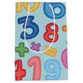 Sac Cadeau Moyen Retour aux chiffres scolaires en bleu clair arrièr (Devant)