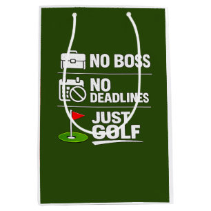 Sac Cadeau Moyen Retraite de golf avec une balle de golf sur le ver