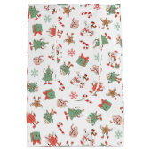 Sac Cadeau Moyen Retro Chillin' avec mes neiges Noël (Dos)