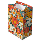 Sac Cadeau Moyen Retro Daisy Floral Gift Bag (Devant Angle)