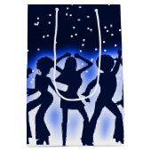 Sac Cadeau Moyen Retro Dance Party Bleu (Dos)