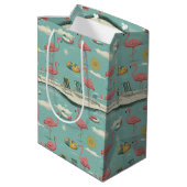 Sac Cadeau Moyen Retro Flamingo Poolside Summer Pattern (5) (Dos Angle)