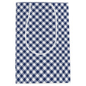 Sac Cadeau Moyen Retro Gingham Navy Blue (Devant)