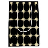 Sac Cadeau Moyen Retro Mid Century moderne Star Motif Black Creme (Dos)