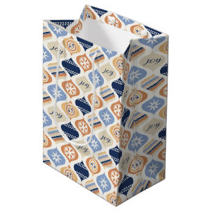 Sac Cadeau Moyen Retro Noël Luxe Fêtes