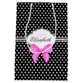 Sac Cadeau Moyen Rétro nom noir et blanc d'arc de rose de point de (Dos)