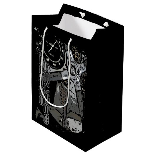 Sac Cadeau Moyen Retro Racing Oldtimer Détails Design graphique (Devant Angle)
