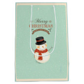 Sac Cadeau Moyen Retro Snowman - Joyeux Noël (Dos)